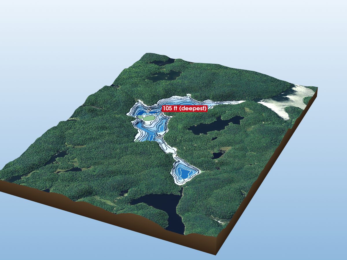 Depth map of Snowbird Lake
