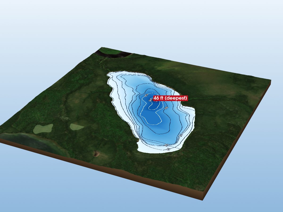Depth map of Snowflake Lake