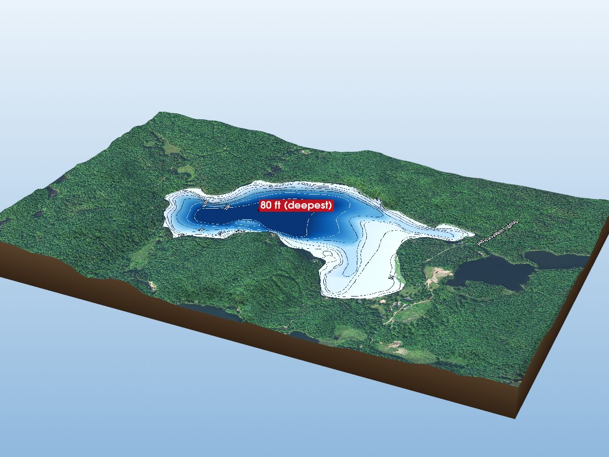 Depth map of Solitaire Lake