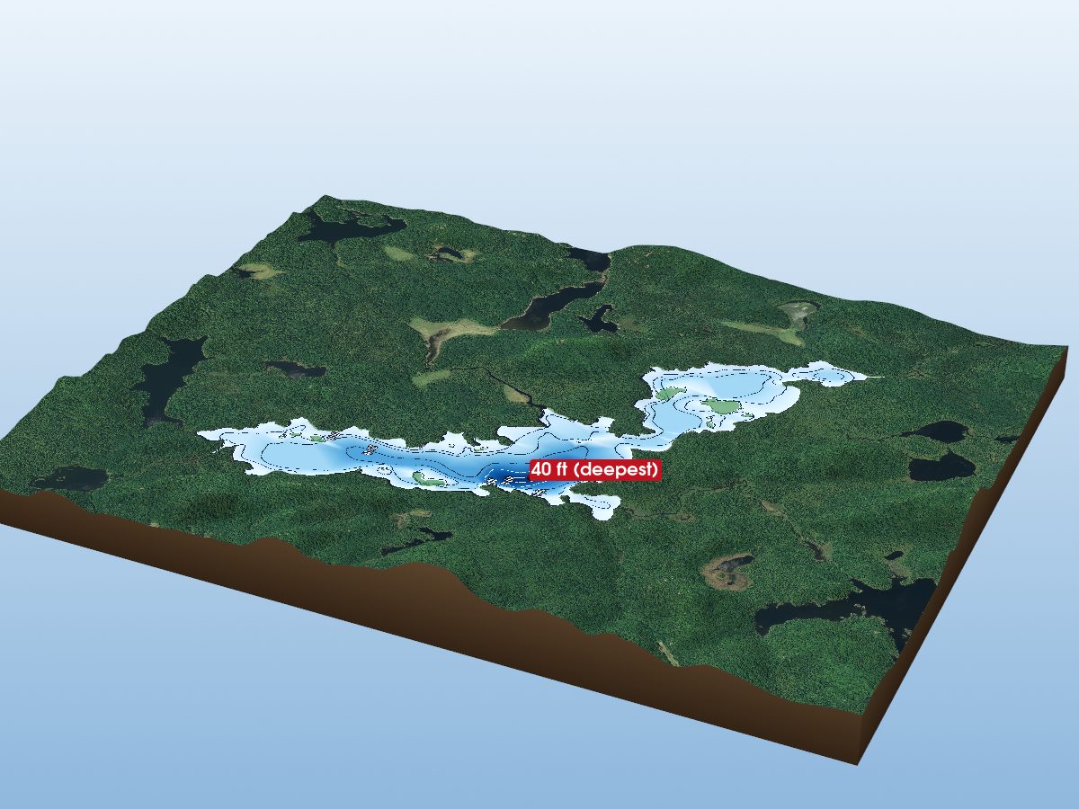 Depth map of South Branch Lake