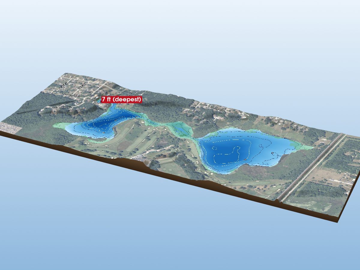 Depth map of South Chain Lake