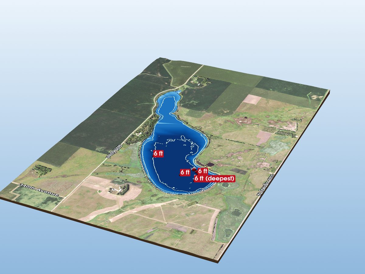 Depth map of South Clear Lake
