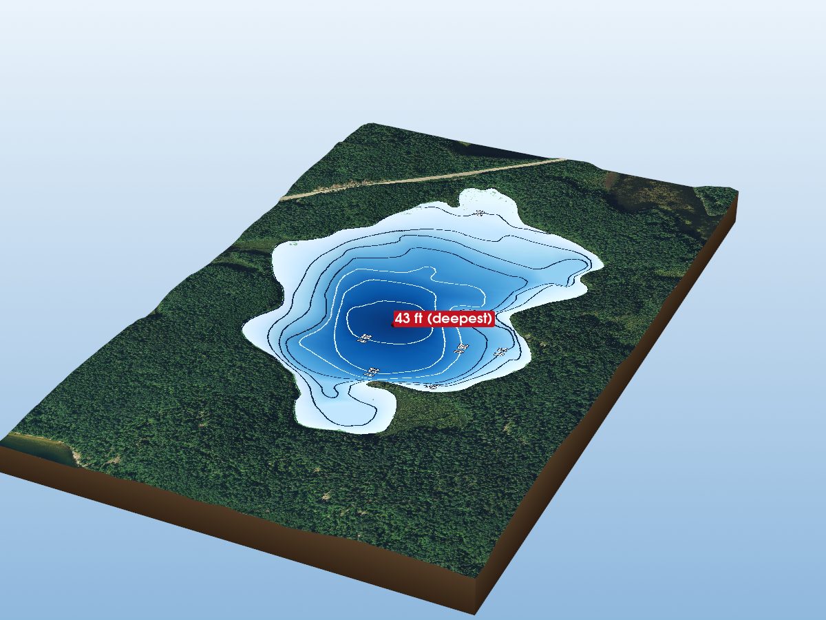 Depth map of South Crook Lake