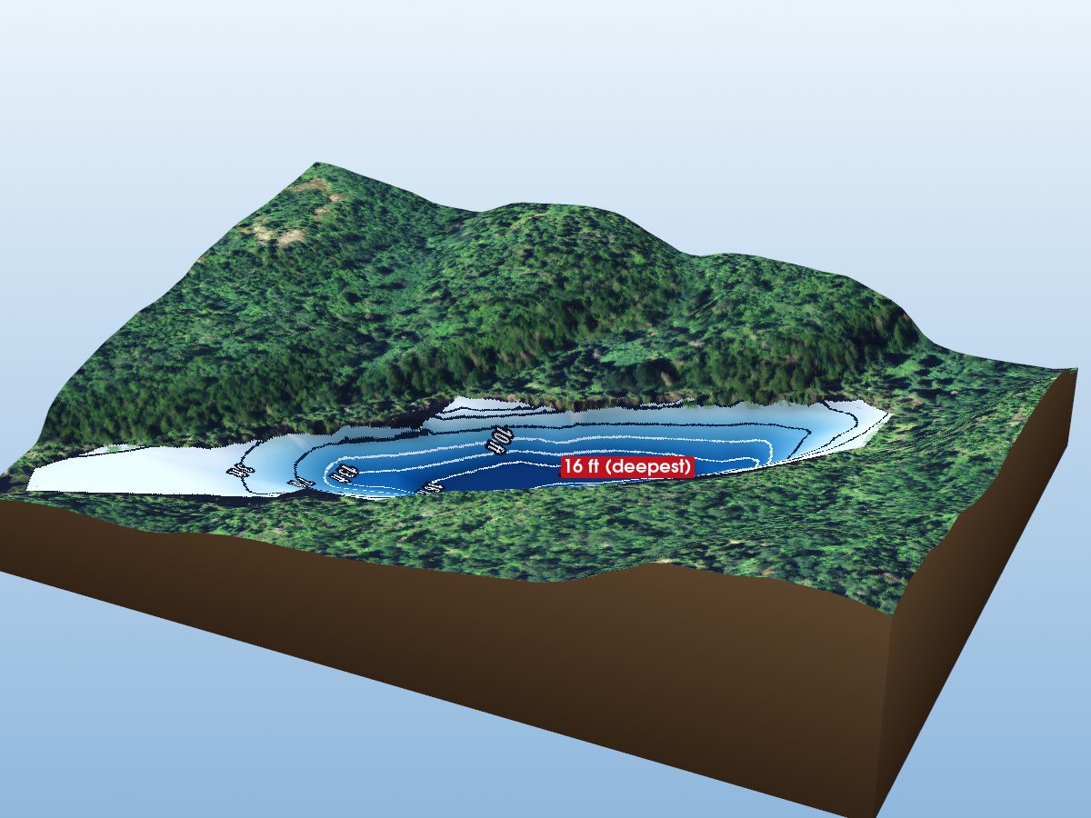 Depth map of South Fallingsnow West Lake