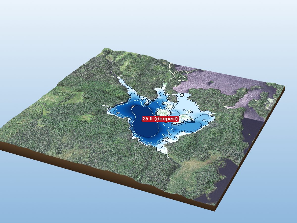 Depth map of South Farm Lake