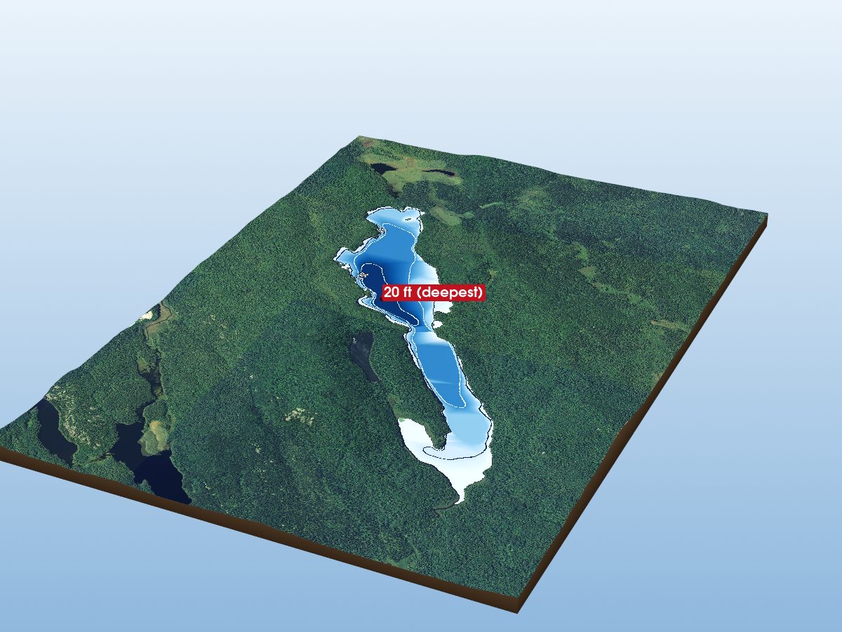 Depth map of South Greenhill Lake