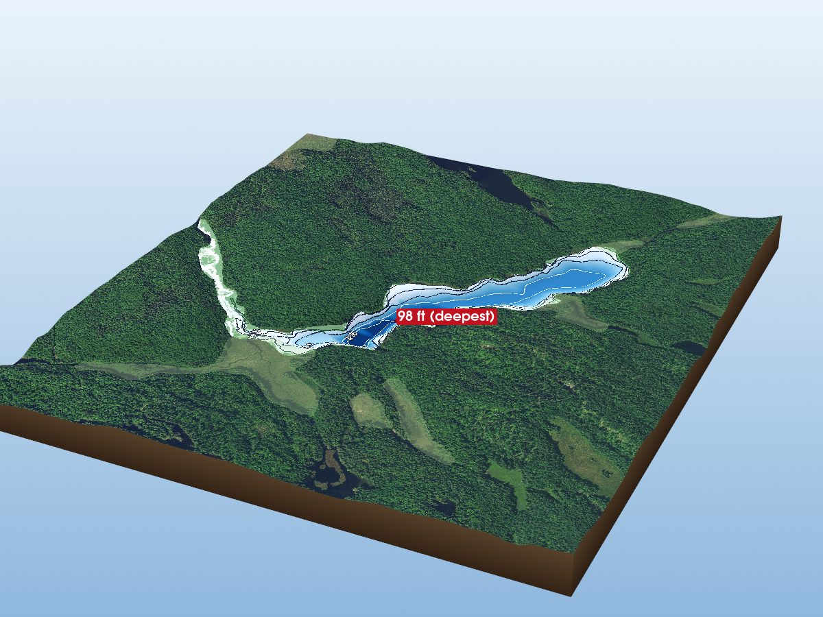 Depth map of South Jean Lake