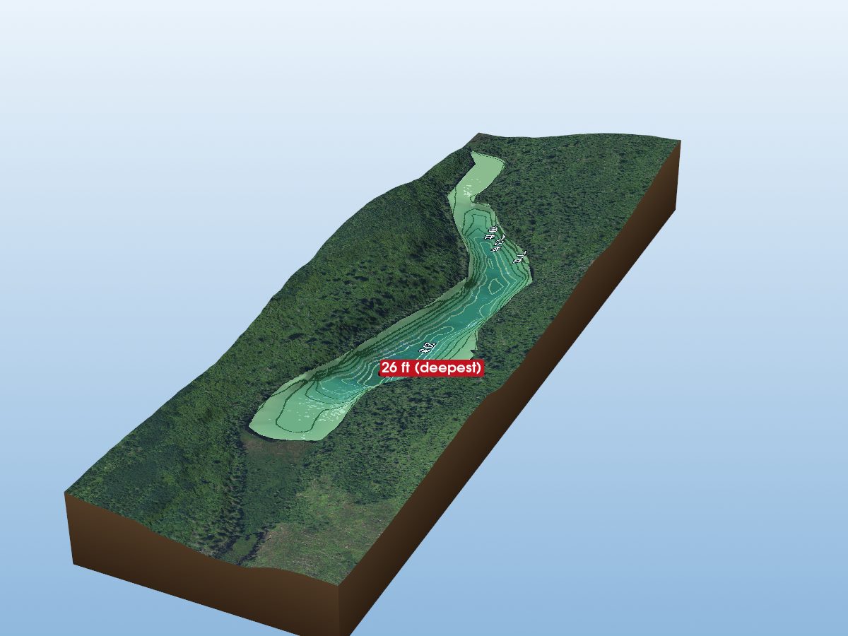 Depth map of South Kindred Lake (Unnamed L.)