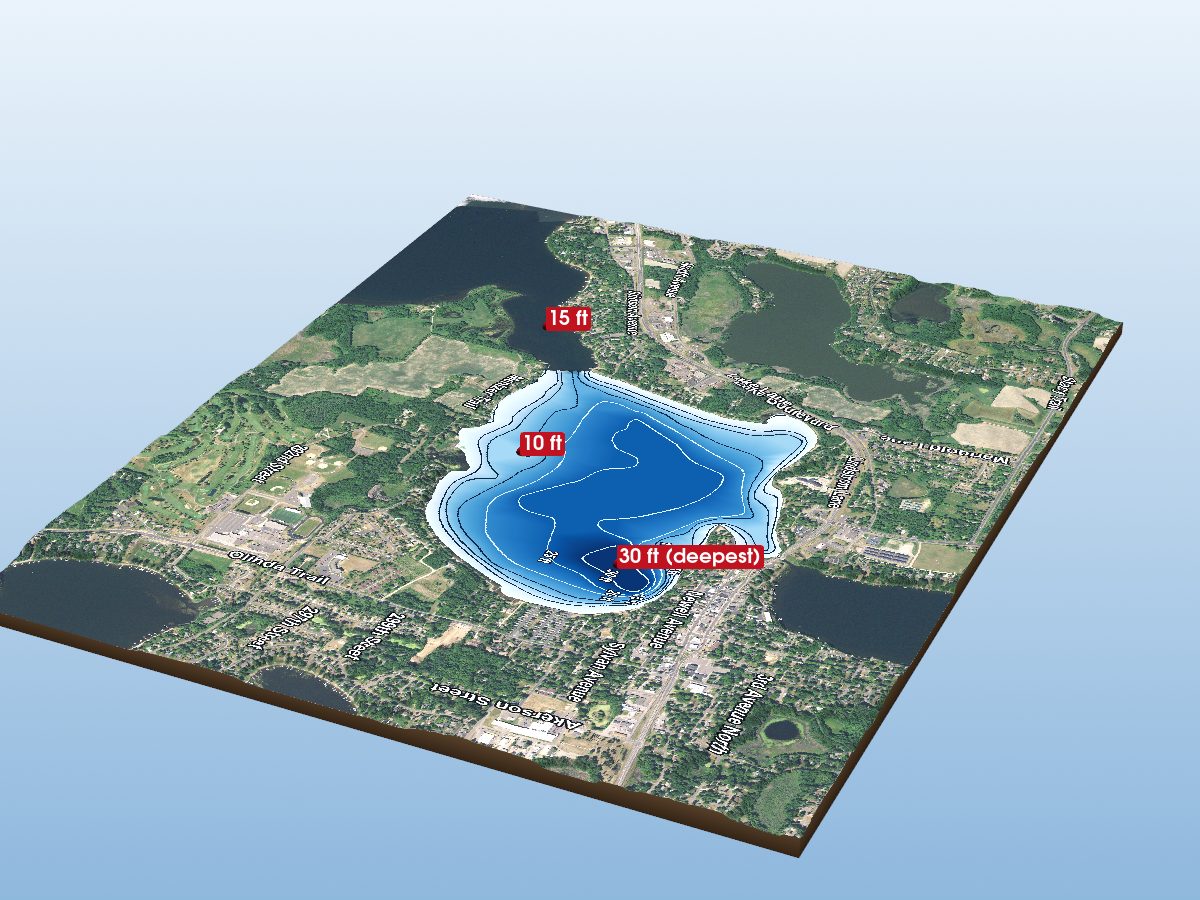 Depth map of South Lindstrom Lake