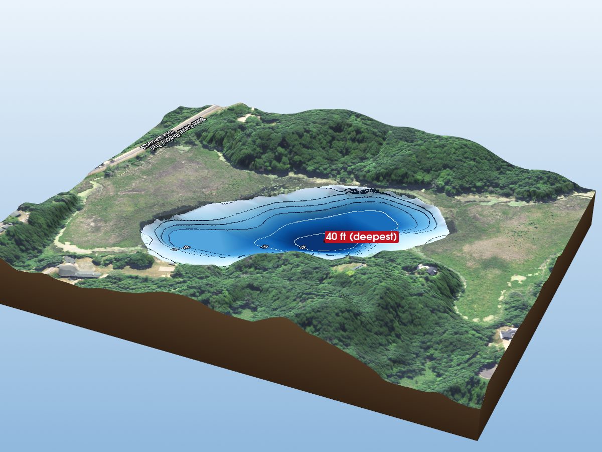 Depth map of South Little Long Lake