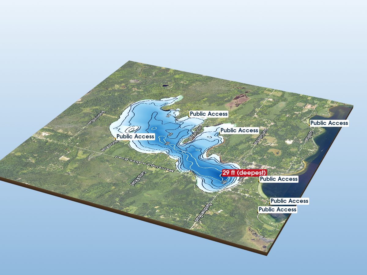 Depth map of South Manistique Lake