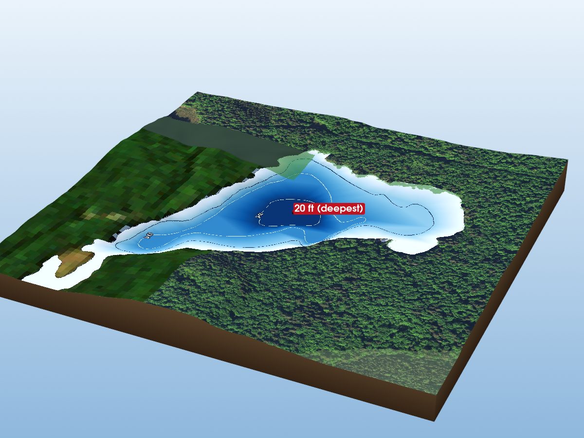 Depth map of South McDonald Lake