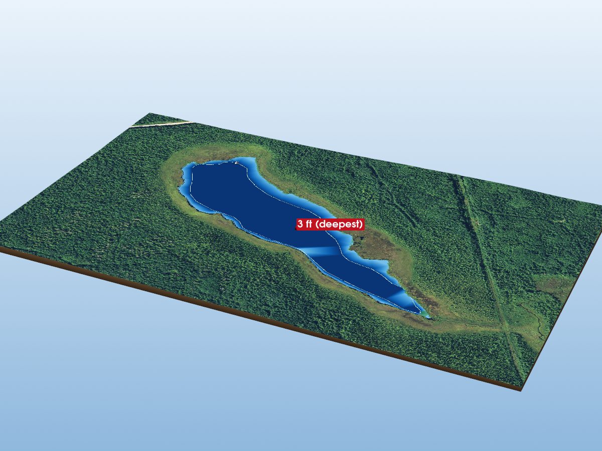 Depth map of South Moosehorn Lake
