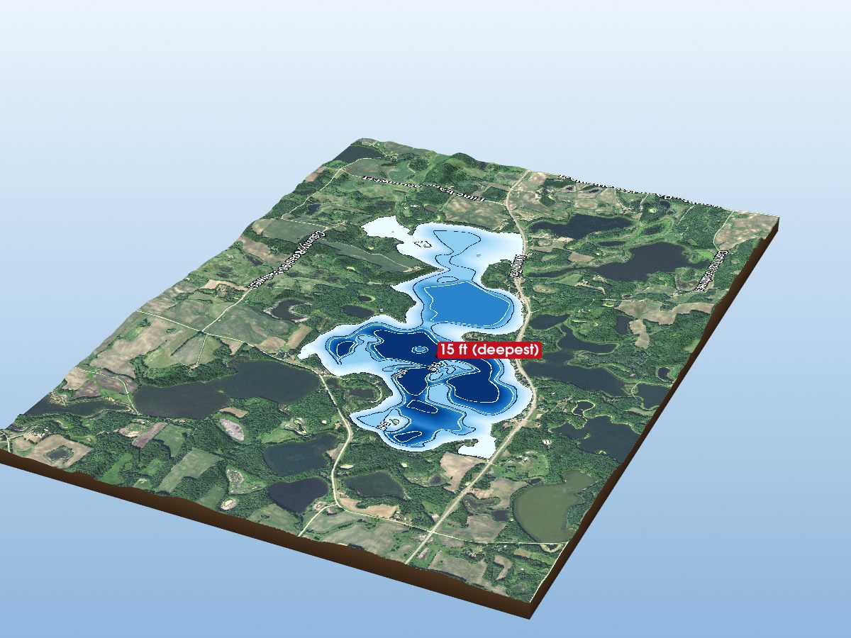 Depth map of South Oscar Lake