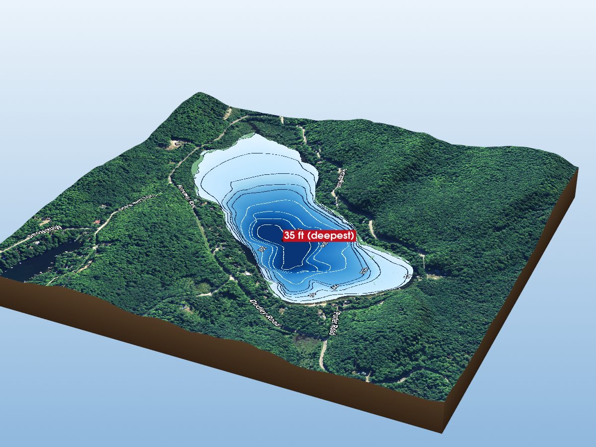 Depth map of South Portage Lake