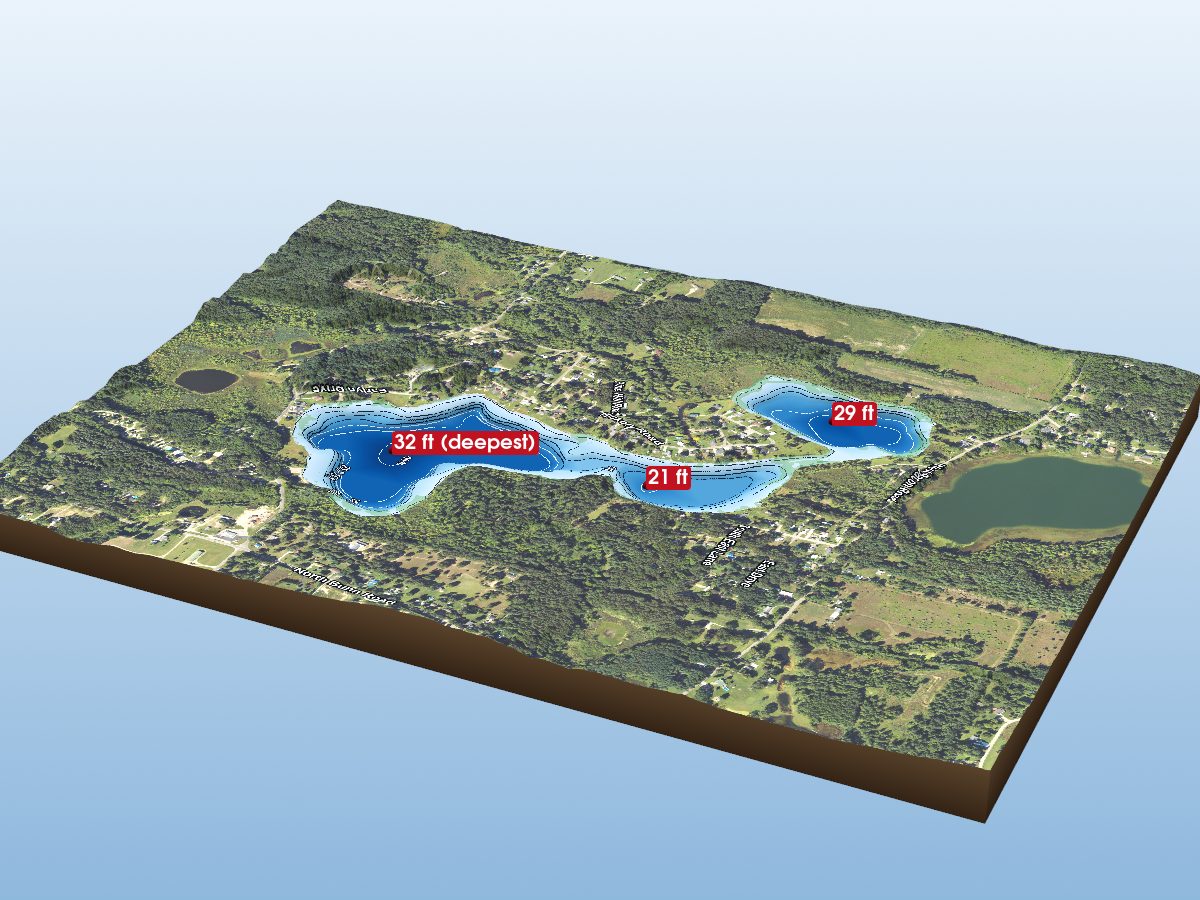 Depth map of South Sand Lake
