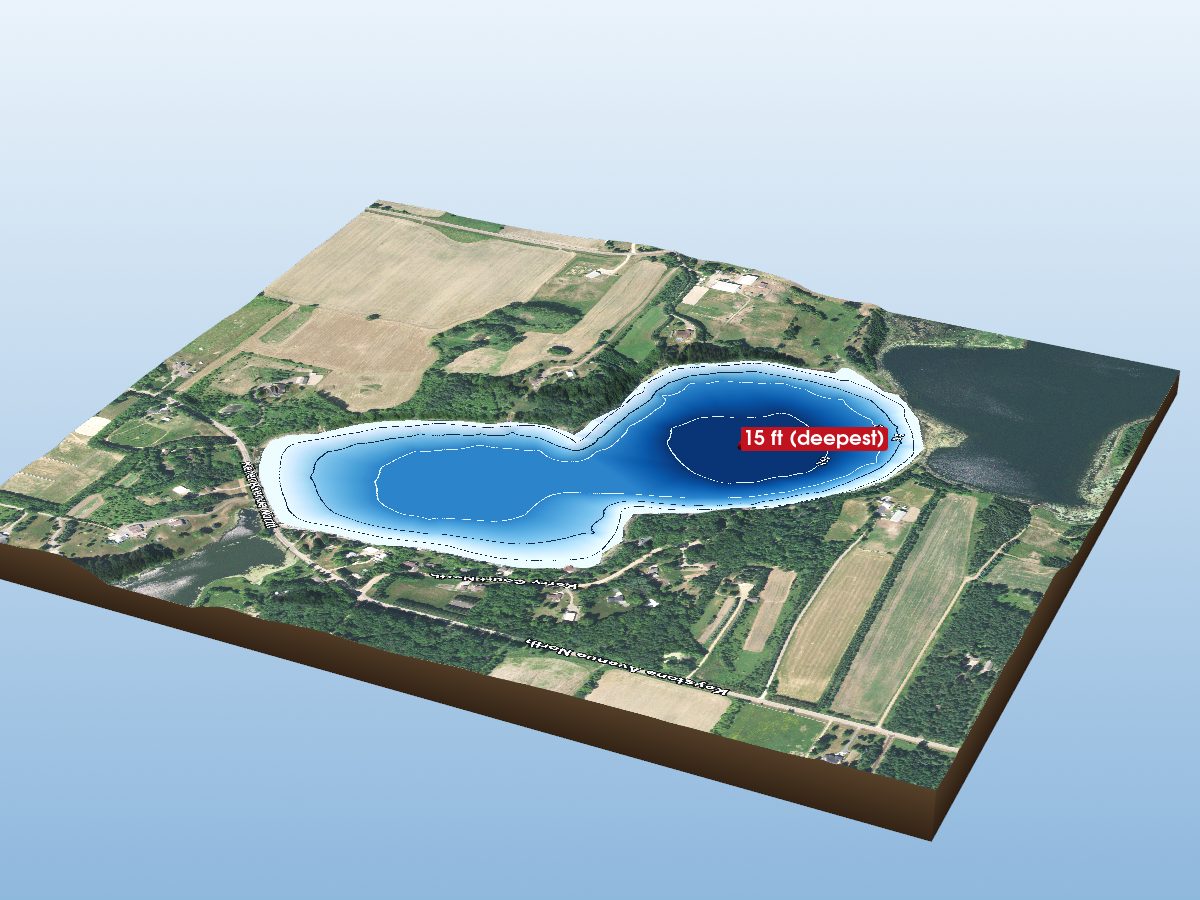 Depth map of South School Section Lake
