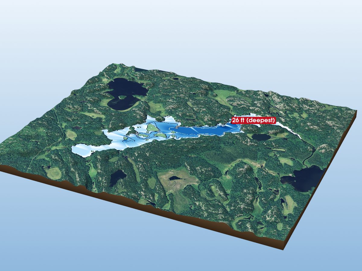 Depth map of South Scot Lake
