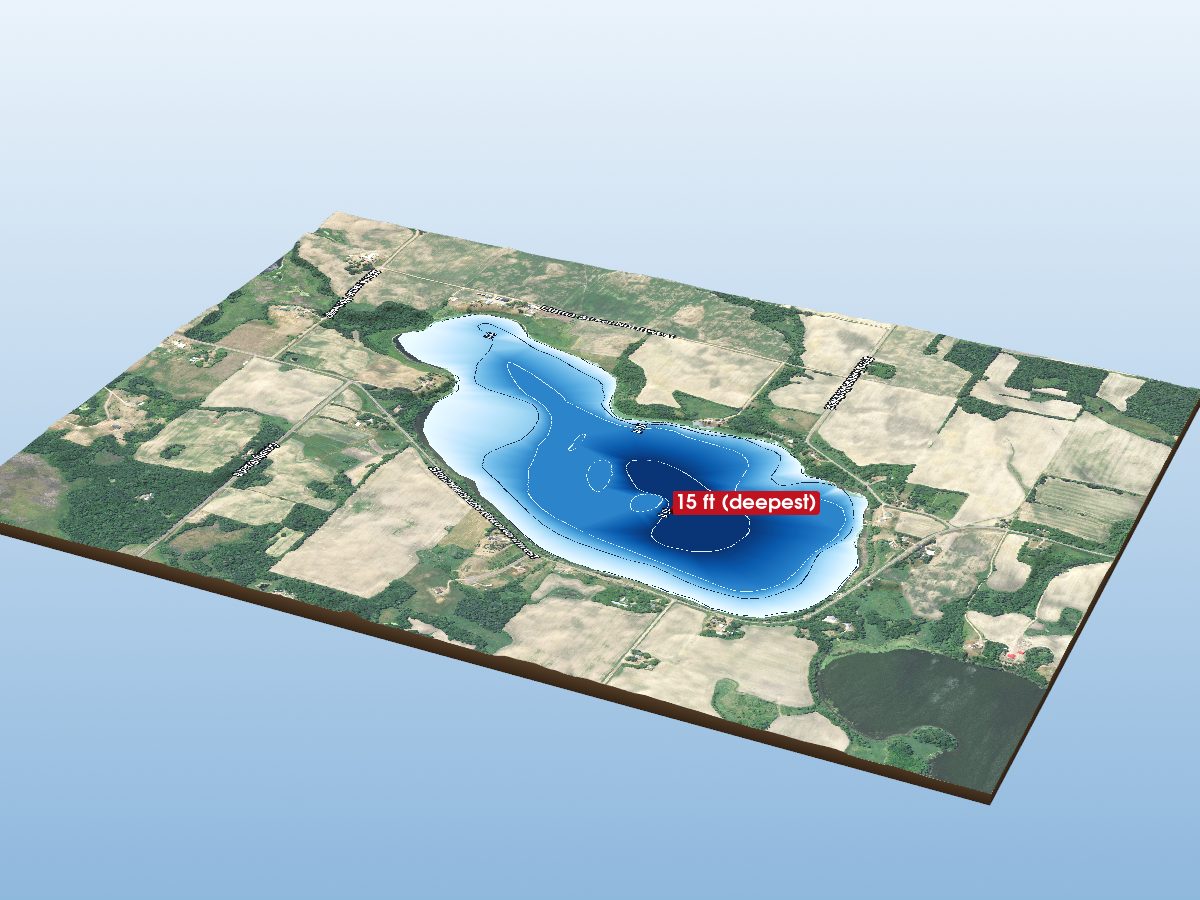 3D depth map of South Stanchfield Lake