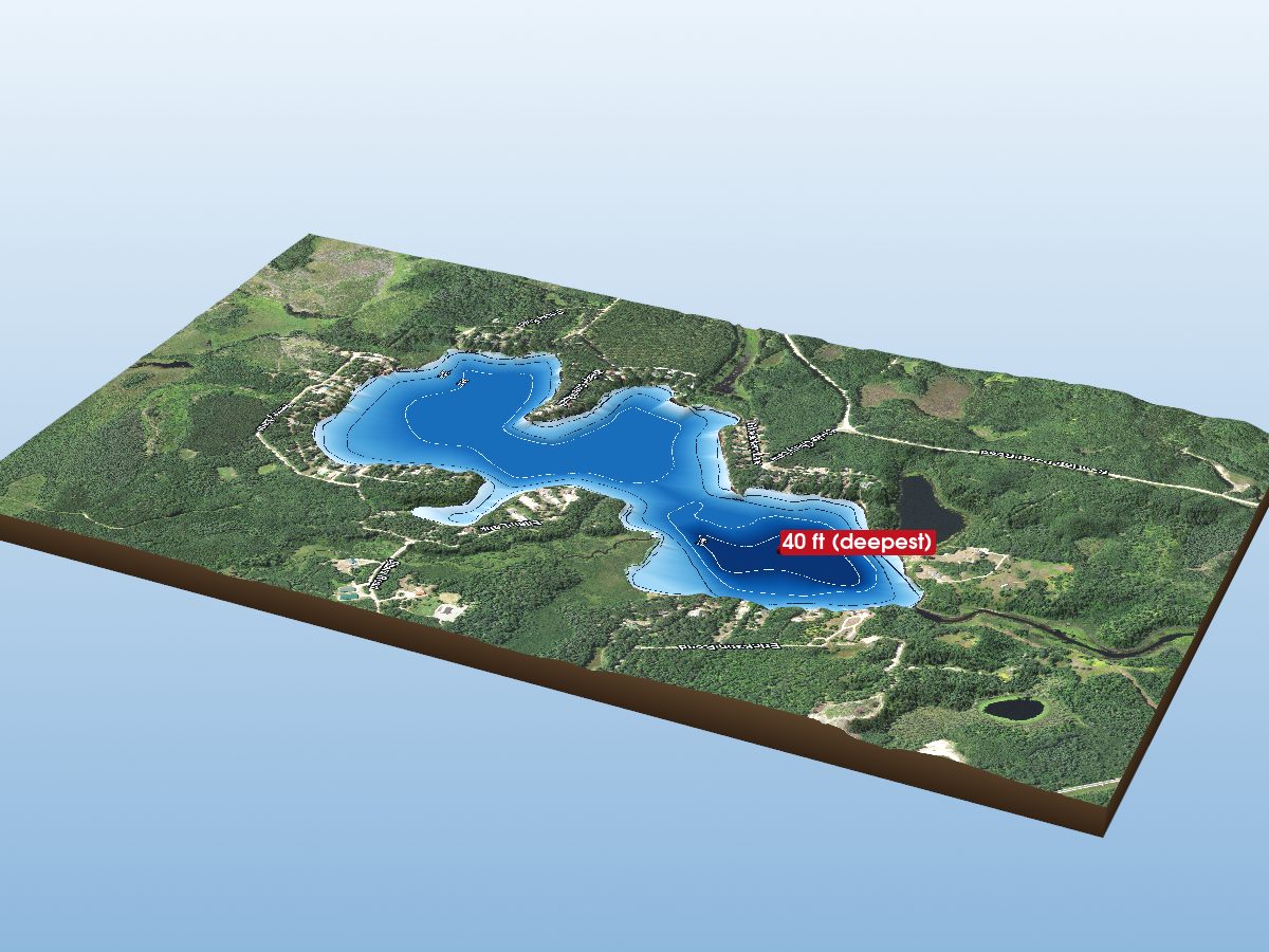 Depth map of South Sturgeon Lake