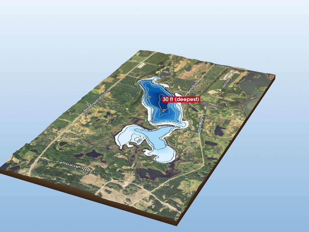 Depth map of South Turtle Lake