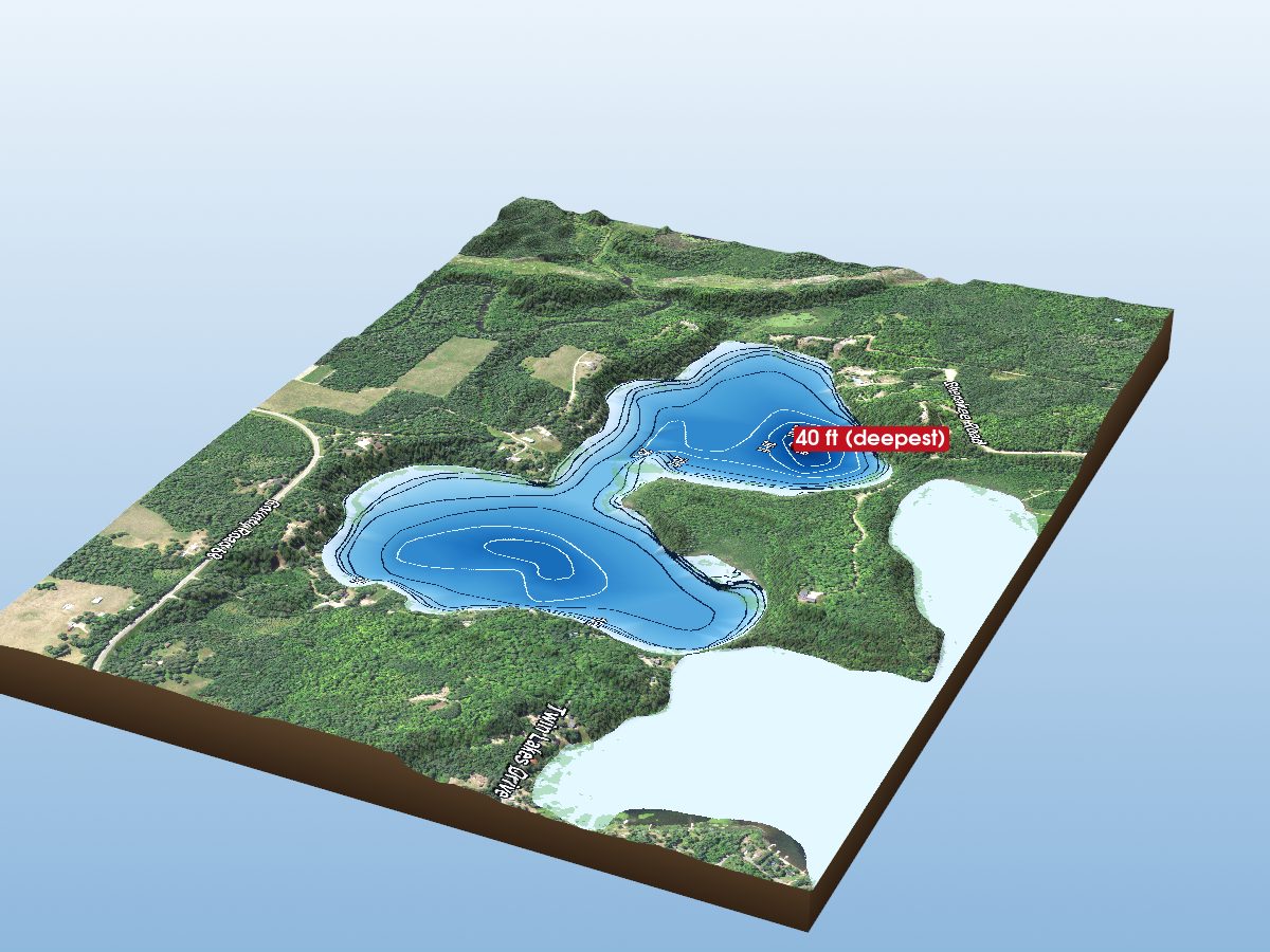 Depth map of South Twin Lake