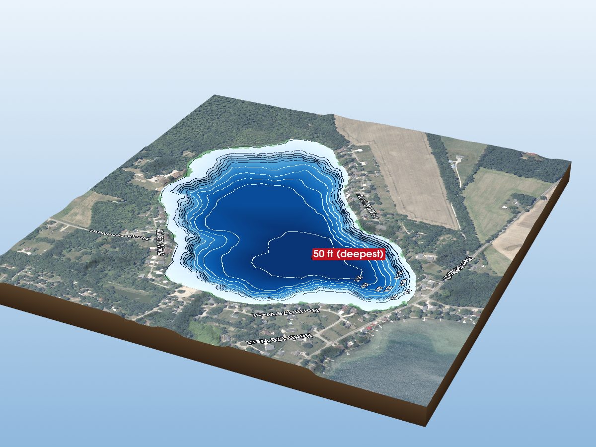 Depth map of South Twin Lake