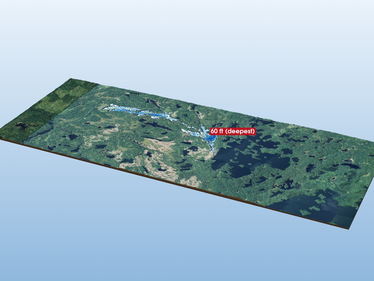 Depth map of South Wapageisi Lake