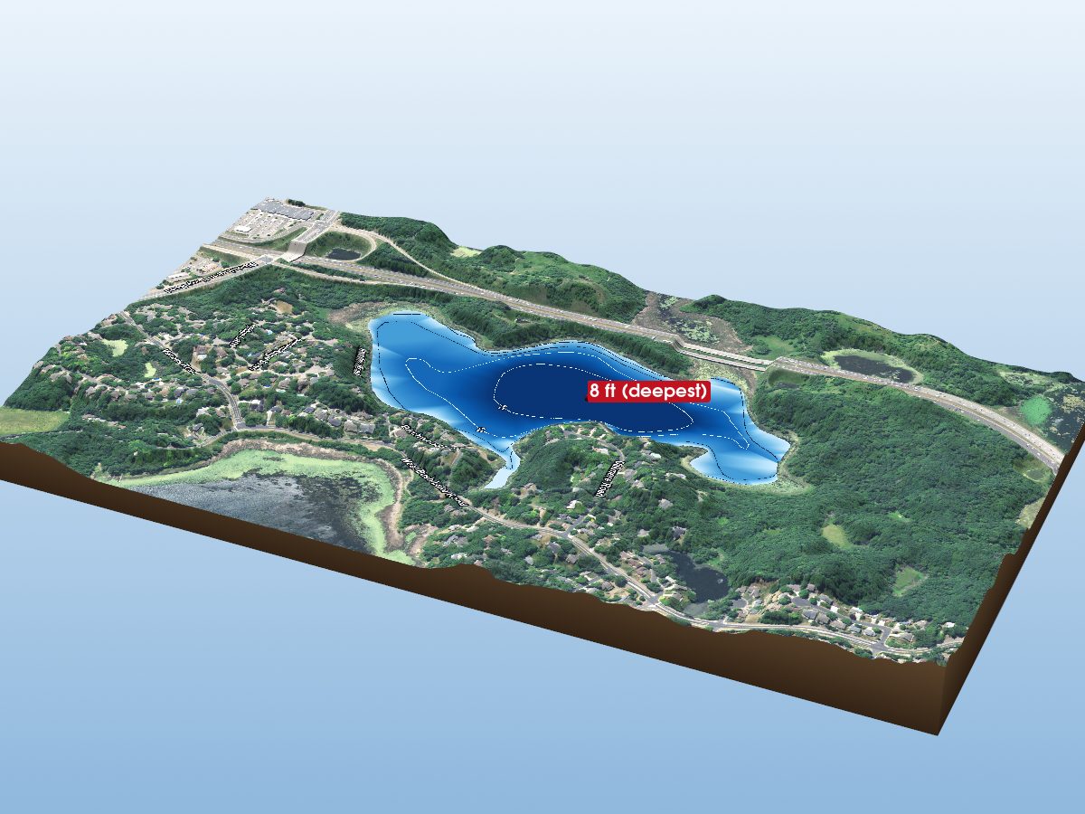 Depth map of Southeast Anderson Lake