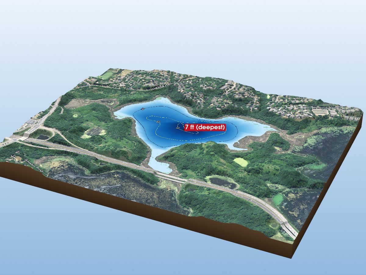 Depth map of Southwest Anderson Lake