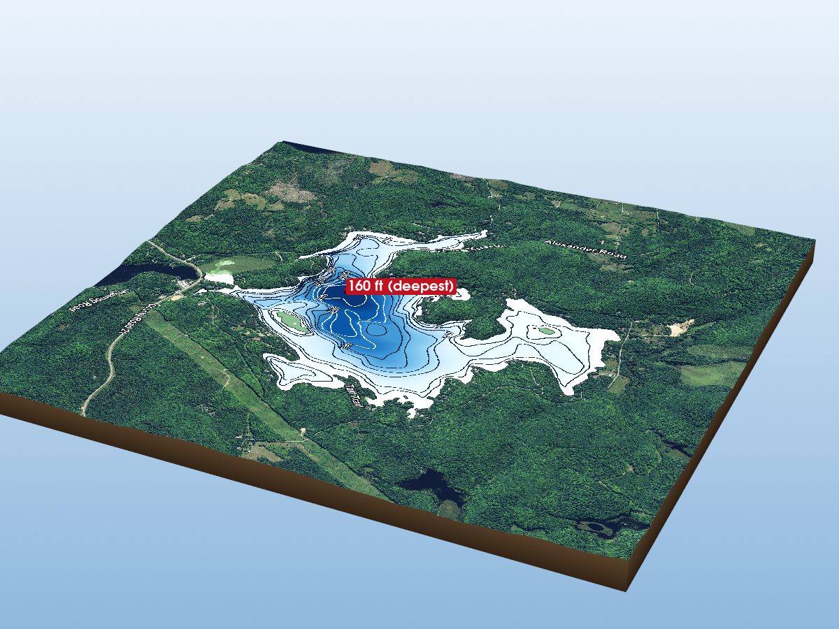Depth map of Soyers Lake
