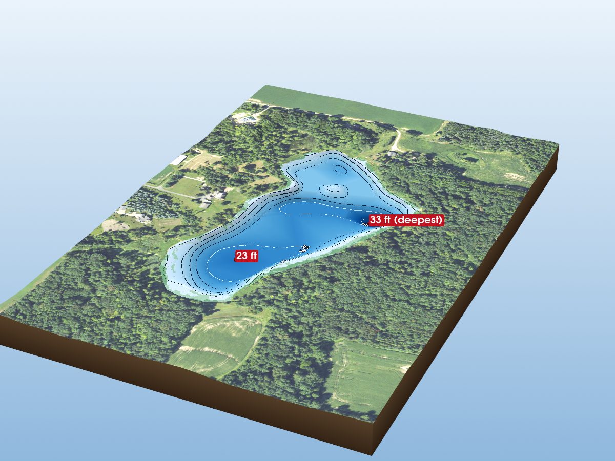 Depth map of Spear Lake