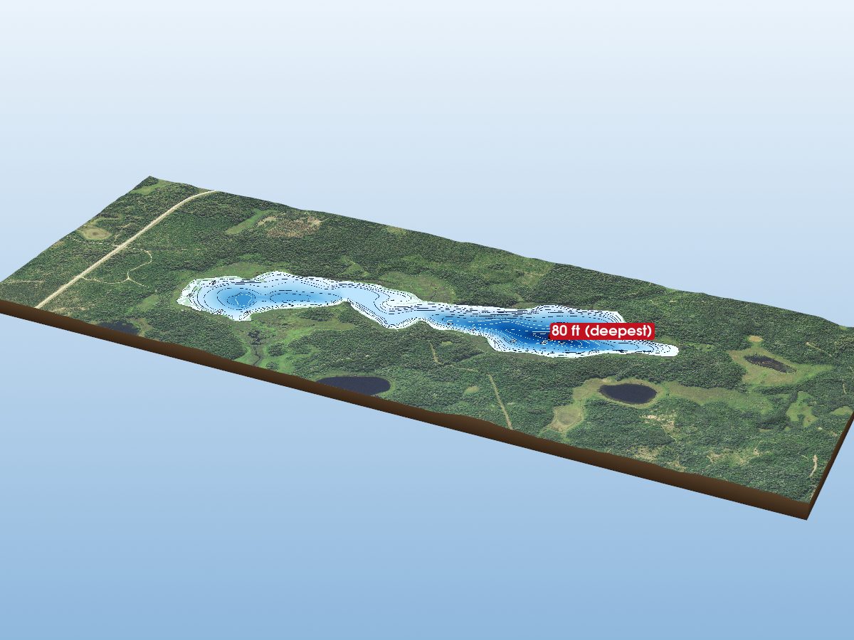 Depth map of Spearhead Lake