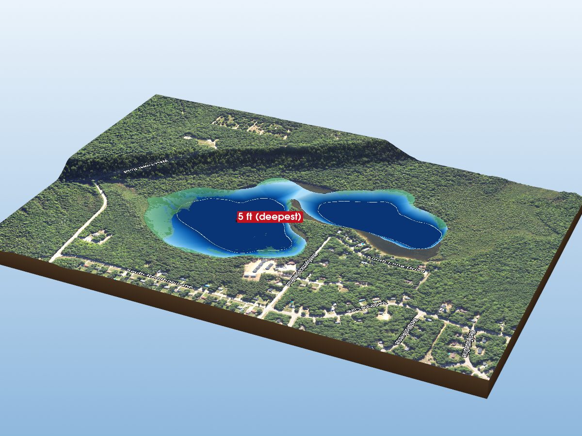 Depth map of Spectacle Lake