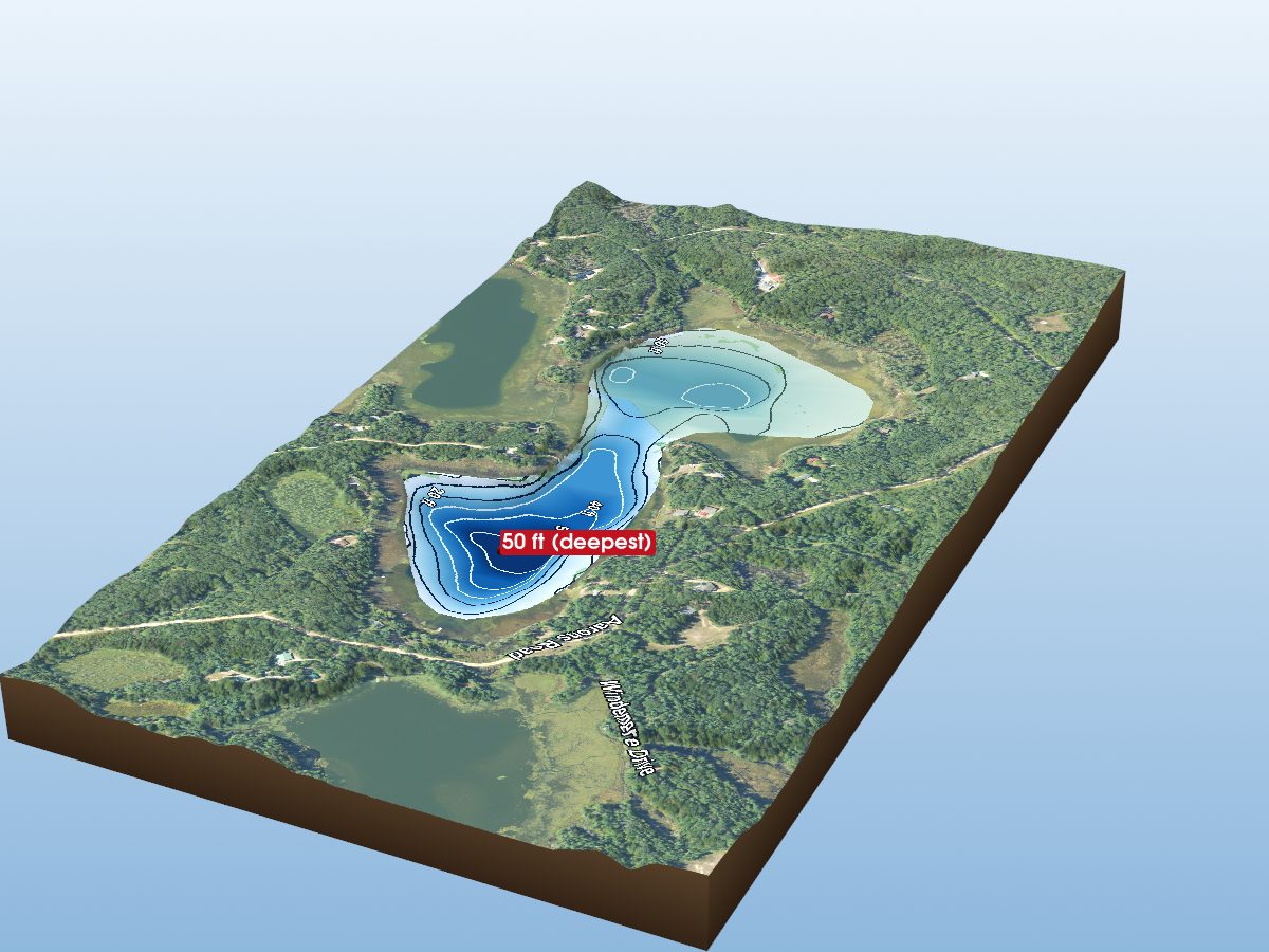 Depth map of Spectacle Lake