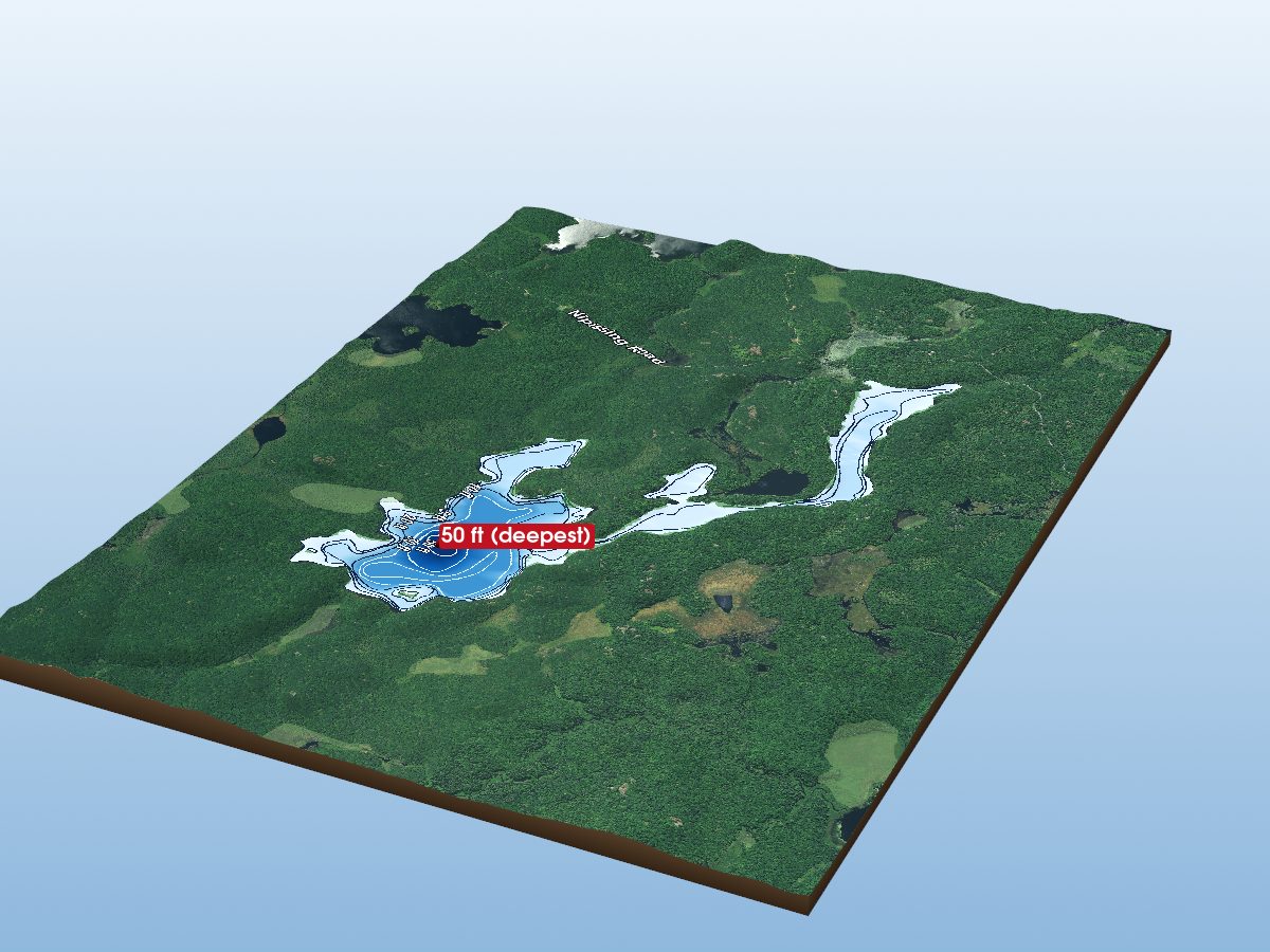 Depth map of Spence Lake