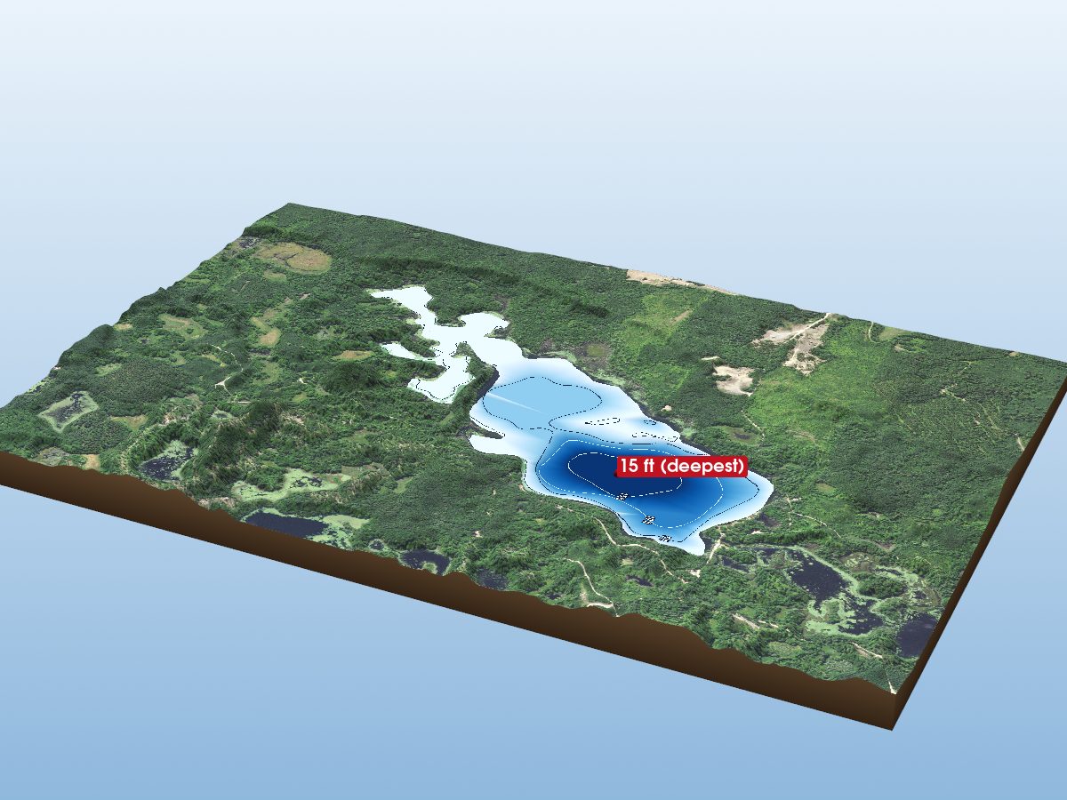 Depth map of Spider Lake