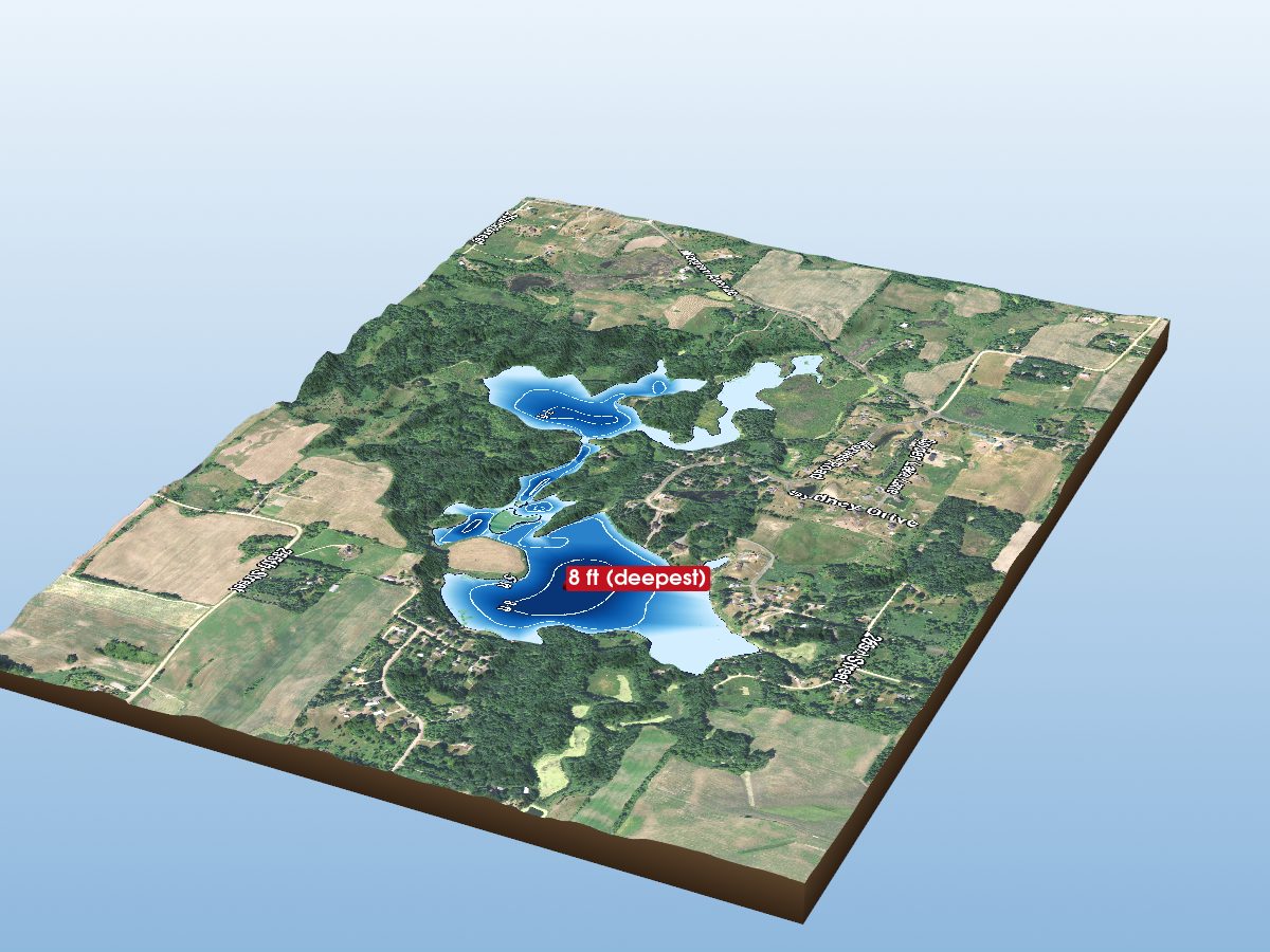 Depth map of Spider Lake