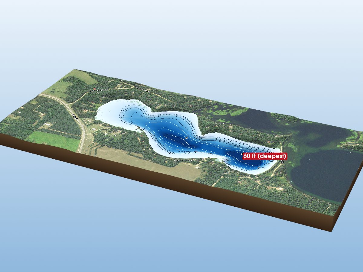 Depth map of Spider Lake (East Bay)
