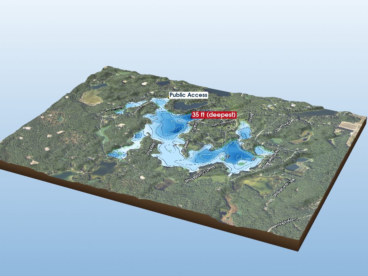 Depth map of Spider Lake