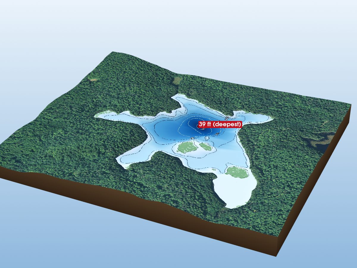 Depth map of Spider Lake