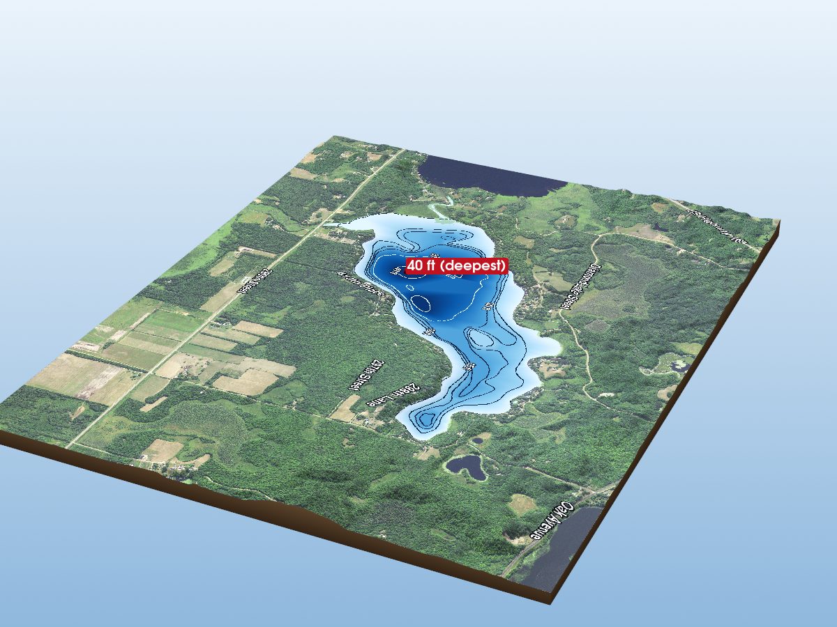 Depth map of Spirit Lake