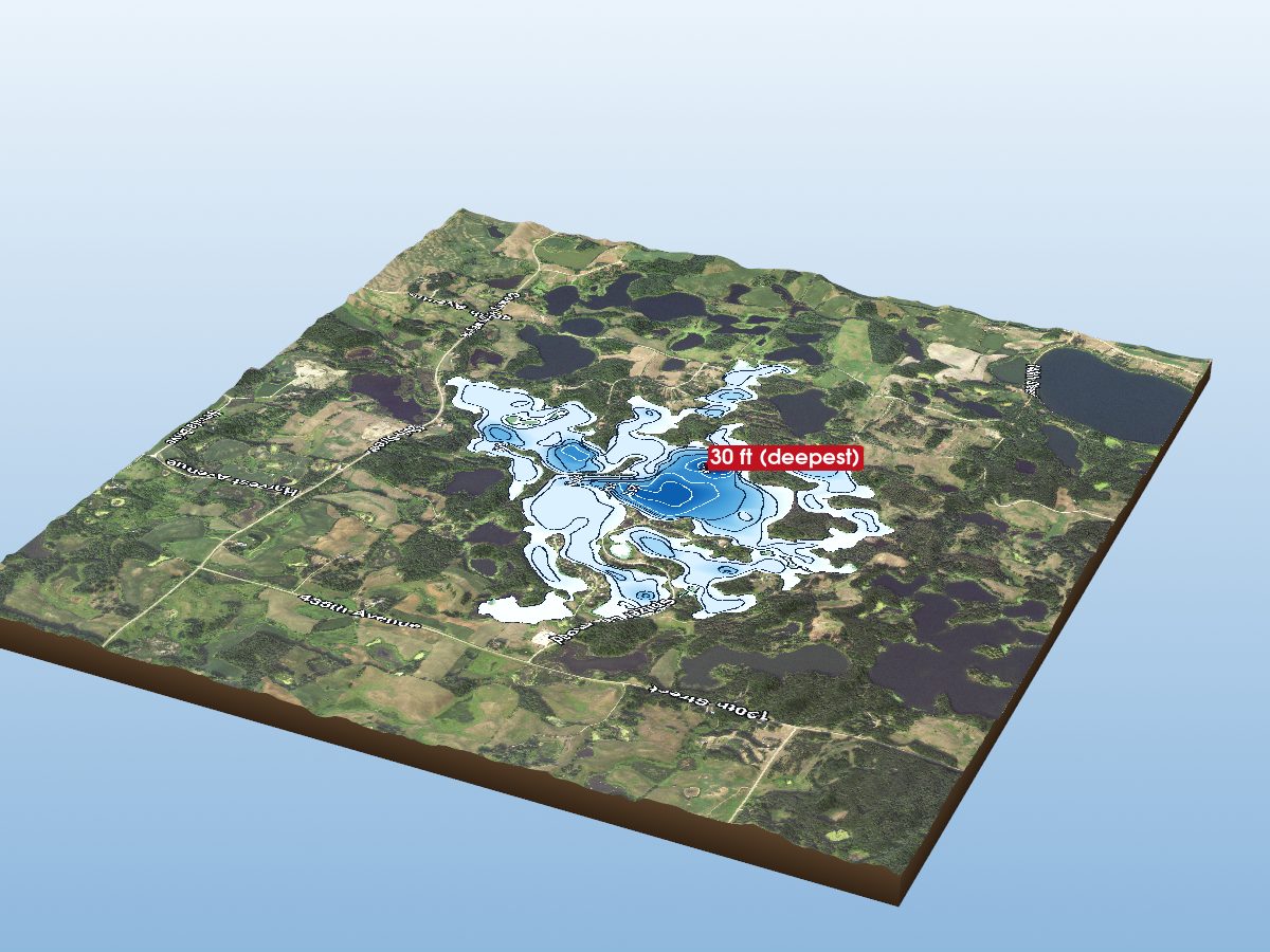 Depth map of Spitzer Lake