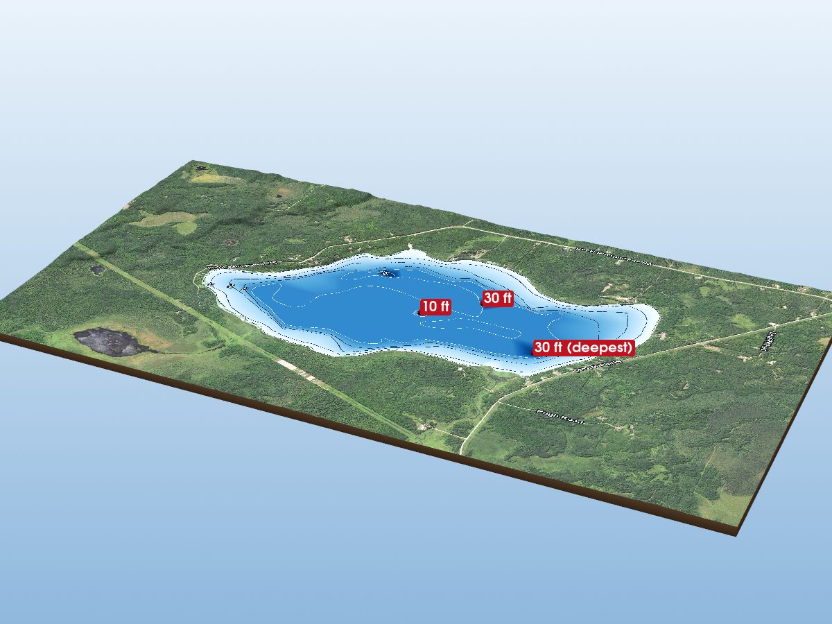 Depth map of Split Hand Lake