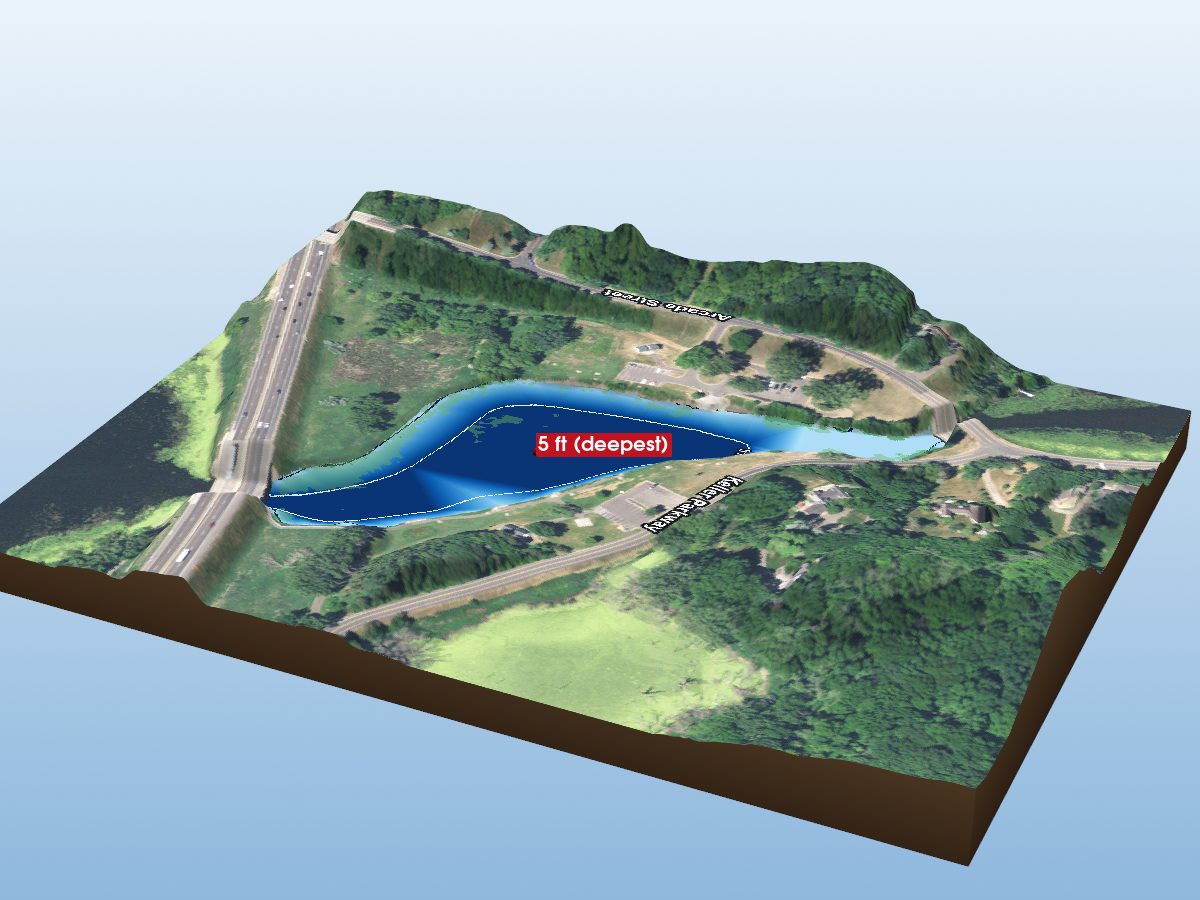 Depth map of Spoon Lake