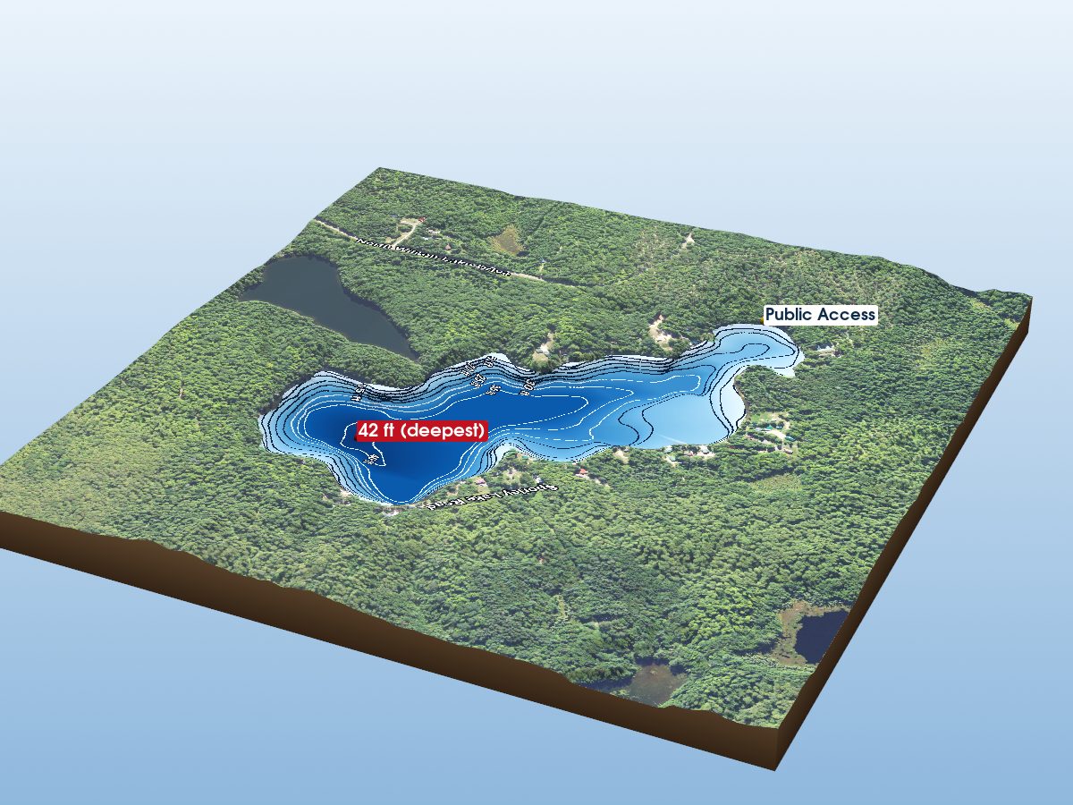 Depth map of Sporley Lake