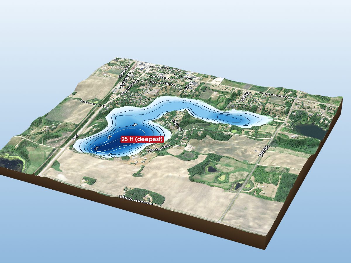 Depth map of Spring Lake