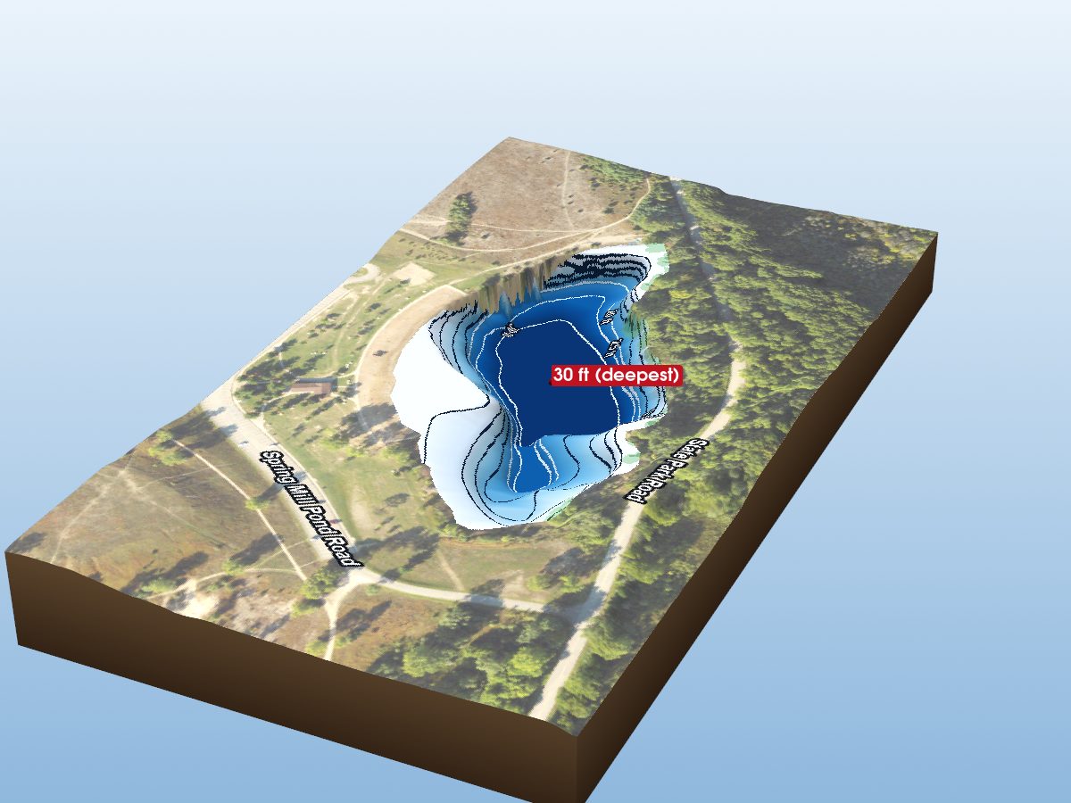 Depth map of Spring Mill Pond