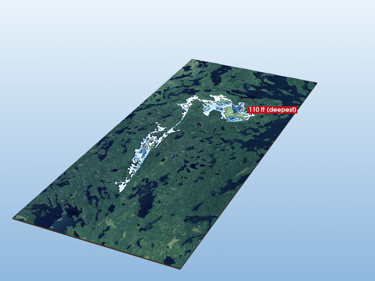 Depth map of Springpole Lake