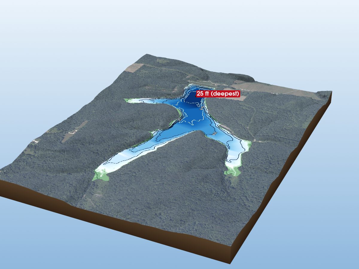 Depth map of Springs Valley Lake